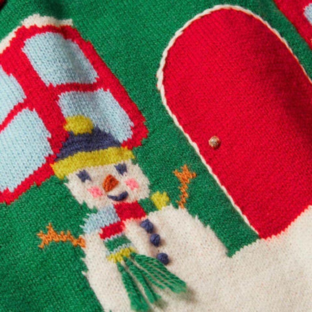 NWT Mini Boden Festive Graphic Crew Sweater - Picture 2 of 5